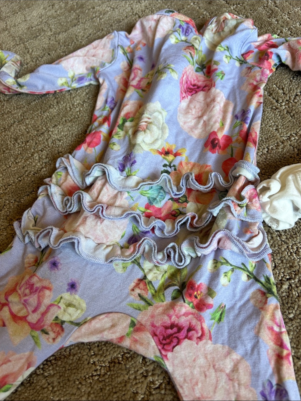 BAMBOO Pink Floral Zip Footie One-Piece - Picture 8 of 13